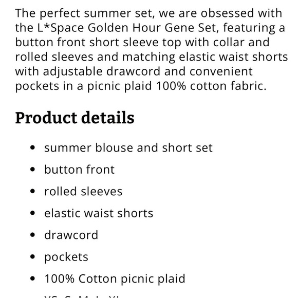 L Space Gene Short Set. NWT Golden Hour - Picture 2 of 12